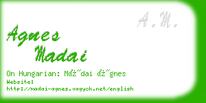 agnes madai business card